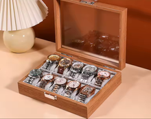 Cargar imagen en el visor de la galería, Caja En Madera Clara Para Organizar 6, 10, 12 Relojes Con Almohadas