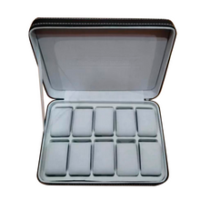 Cargar imagen en el visor de la galería, Caja Para Organizar 6, 10, 12 Relojes , Cuero Negro Con Cremallera
