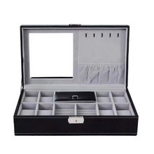 Cargar imagen en el visor de la galerĆa, Caja Joyero Con Espejo, 8 Relojes ,anillos,cadenas Y Aretes
