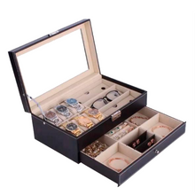 Cargar imagen en el visor de la galería, Joyero Para Guardar 6 Relojes, 3 Gafas, Accesorios Y Anillos