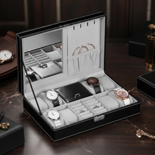 Cargar imagen en el visor de la galerĆa, Caja Joyero Con Espejo, 8 Relojes ,anillos,cadenas Y Aretes