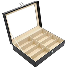 Cargar imagen en el visor de la galería, Caja Para Guardar 8, 12, 18 Gafas por Niveles En Cuero Negro.