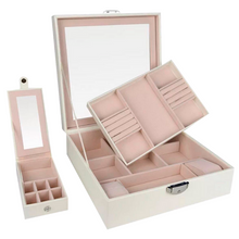 Cargar imagen en el visor de la galería, Joyero 2 Niveles + Mini Joyero Portátil En Cuero Sintetico