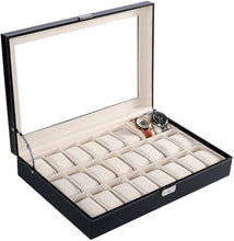 Cargar imagen en el visor de la galería, Caja Para Almacenar 2, 3 , 4, 5, 6, 10,12,18 y 24 Relojes En Cuero, amplios Espacios