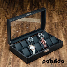 Cargar imagen en el visor de la galería, Caja En Cuero sintetico Negro Para Organizar 12 almohadillas en cuero sintético extraíbles