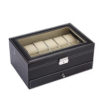 Cargar imagen en el visor de la galería, Caja Joyero De 2 Niveles, almacena 12 Relojes Joyas Y Otros