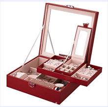 Cargar imagen en el visor de la galería, Joyero 2 Niveles + Mini Joyero Portátil En Cuero Sintetico