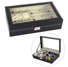 Cargar imagen en el visor de la galerĆa, Caja Para Guardar 6 Relojes y 3 Gafas