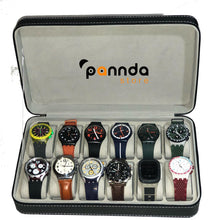 Cargar imagen en el visor de la galería, Caja Para Organizar 6, 10, 12 Relojes , Cuero Negro Con Cremallera