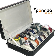 Cargar imagen en el visor de la galería, Caja Para Organizar 6, 10, 12 Relojes , Cuero Negro Con Cremallera