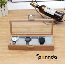 Cargar imagen en el visor de la galería, Caja En Madera Clara Para Organizar 6, 10, 12 Relojes Con Almohadas