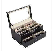 Cargar imagen en el visor de la galería, Caja Para Guardar 8, 12, 18 Gafas por Niveles En Cuero Negro.