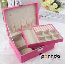 Cargar imagen en el visor de la galería, Joyero De 2 Niveles En Cuero Sintético Organizador De Joyas