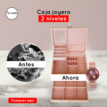 Cargar imagen en el visor de la galería, Joyero De 2 Niveles En Cuero Sintético Organizador De Joyas