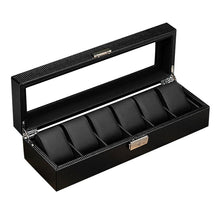 Cargar imagen en el visor de la galería, Caja En Cuero sintetico  Negro Para Organizar 6 almohadillas en cuero sintético extraíbles
