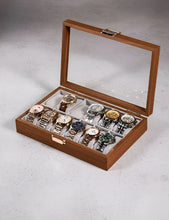 Cargar imagen en el visor de la galería, Caja En Madera Clara Para Organizar 6, 10, 12 Relojes Con Almohadas
