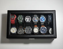 Cargar imagen en el visor de la galería, Caja En Cuero sintetico  Negro Para Organizar 12 almohadillas en cuero sintético extraíbles
