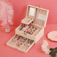 Cargar imagen en el visor de la galería, Joyero De 2 Niveles En Cuero Sintético Organizador De Joyas
