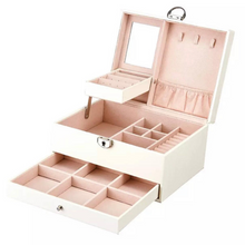 Cargar imagen en el visor de la galería, Joyero De 2 Niveles En Cuero Sintético Organizador De Joyas

